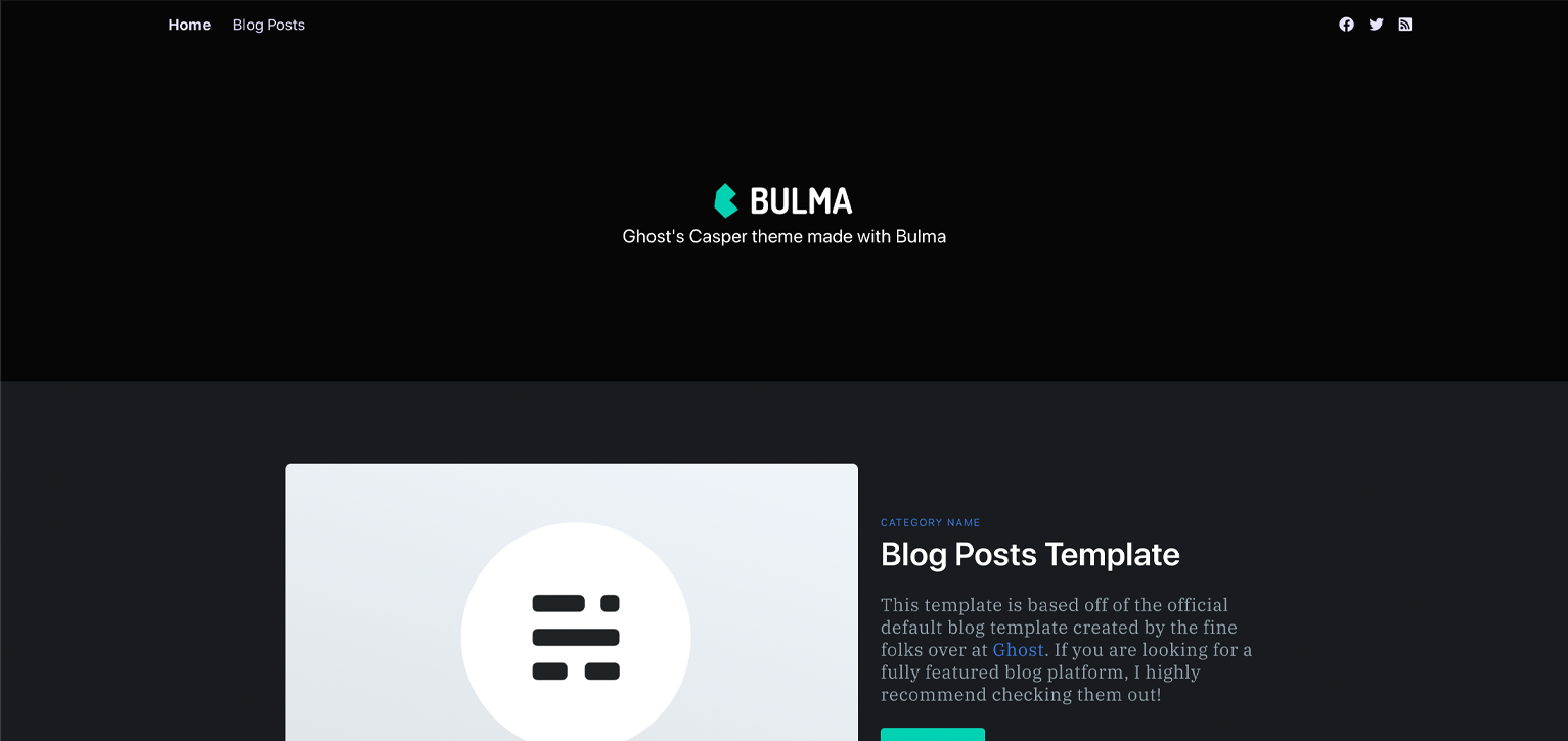 Ghost Blog template screenshot